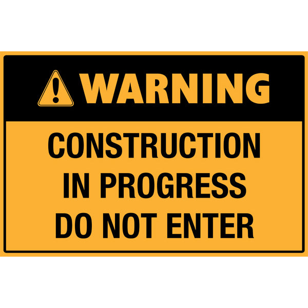 Reflective Roll Up Warning & Caution Safety Signs – Warning Construction In Progress Do Not Enter– | Workplace Hazard & Industrial Safety Signs