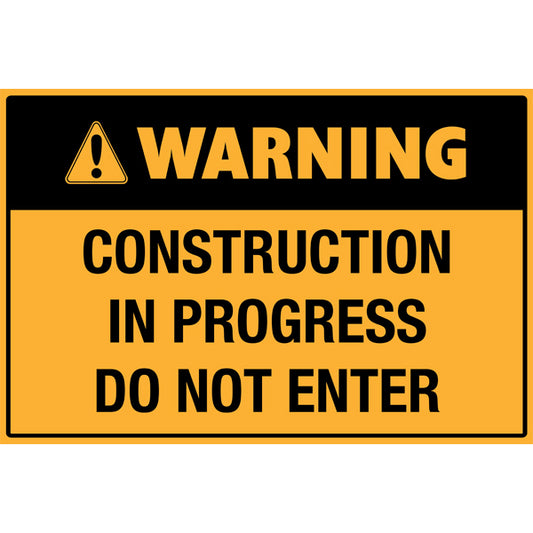 Reflective Roll Up Warning & Caution Safety Signs – Warning Construction In Progress Do Not Enter– | Workplace Hazard & Industrial Safety Signs