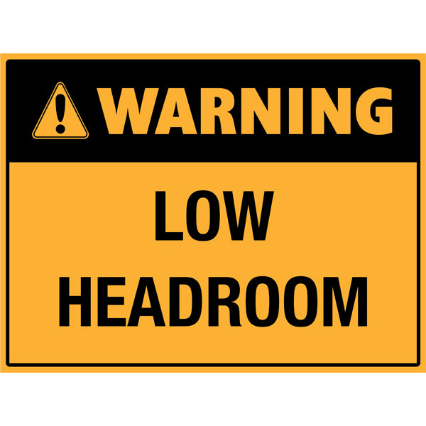 Reflective Roll Up Warning & Caution Safety Signs – Warning Low Headroom – | Workplace Hazard & Industrial Safety Signs