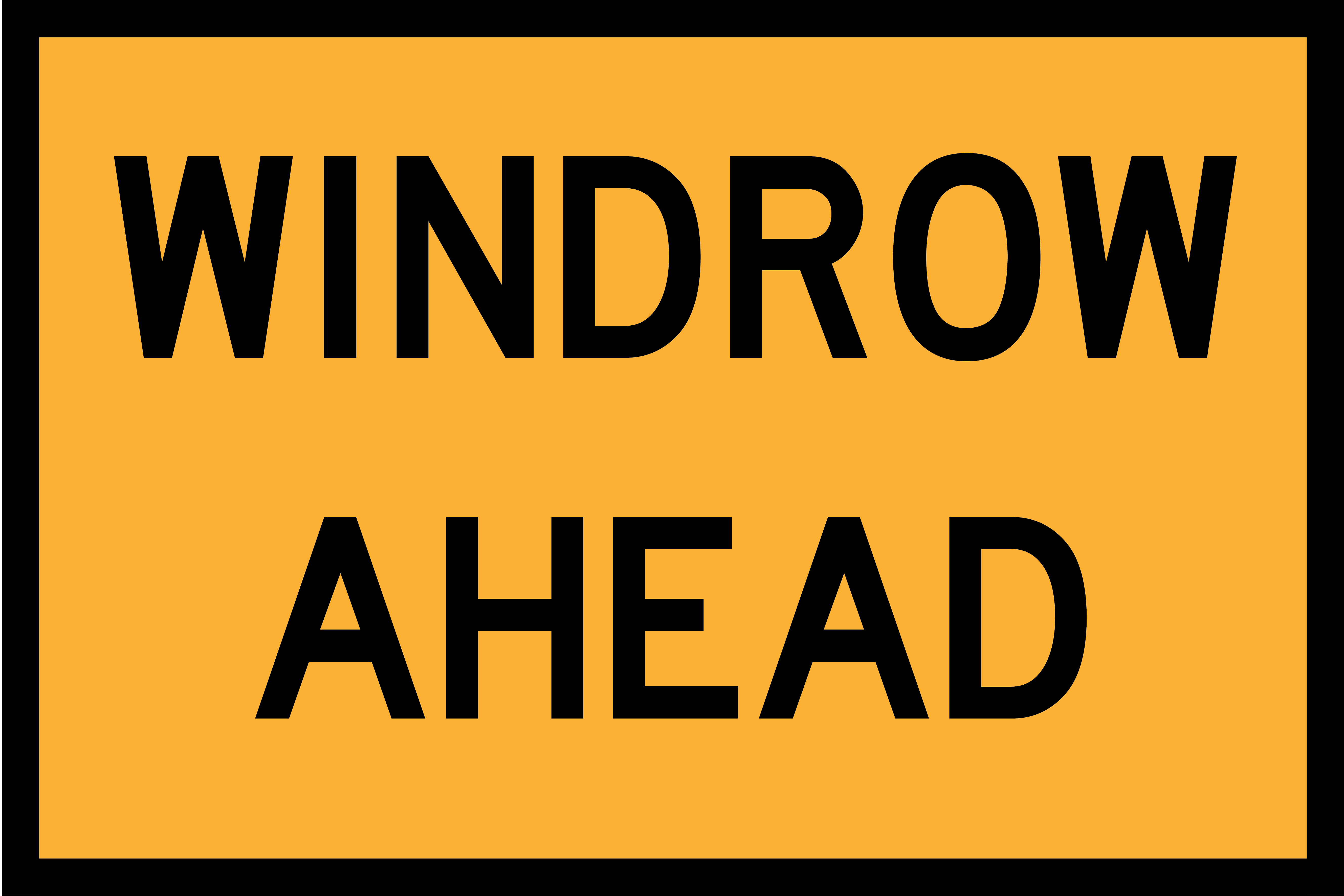 Windrow Ahead (RF-WA-1) Sign | Global Safety Industries – Traffic ...