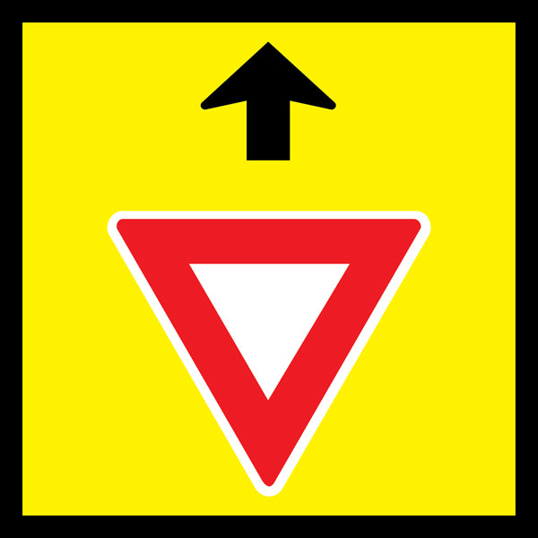Give Way Ahead Symbolic (WM3-2a) Multi-Message Sign | Yellow CL400 ...