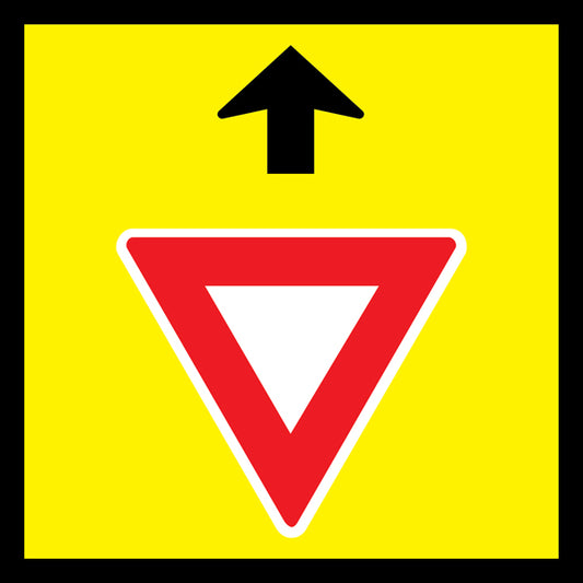 Give Way Ahead Symbolic (WM3-2a) Multi-Message Sign
