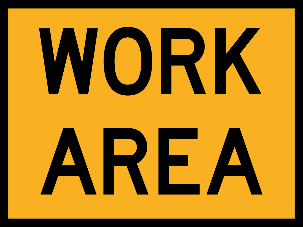 Work Area (RF-WA-2) Sign | Global Safety Industries – Traffic Yellow ...