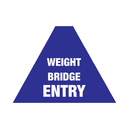 Tri Stand Markers Roll-Up Sign System – Weight Bridge Entry – Three-Sided Reflective Safety Sign for Roadwork, Mining & Underground Applications