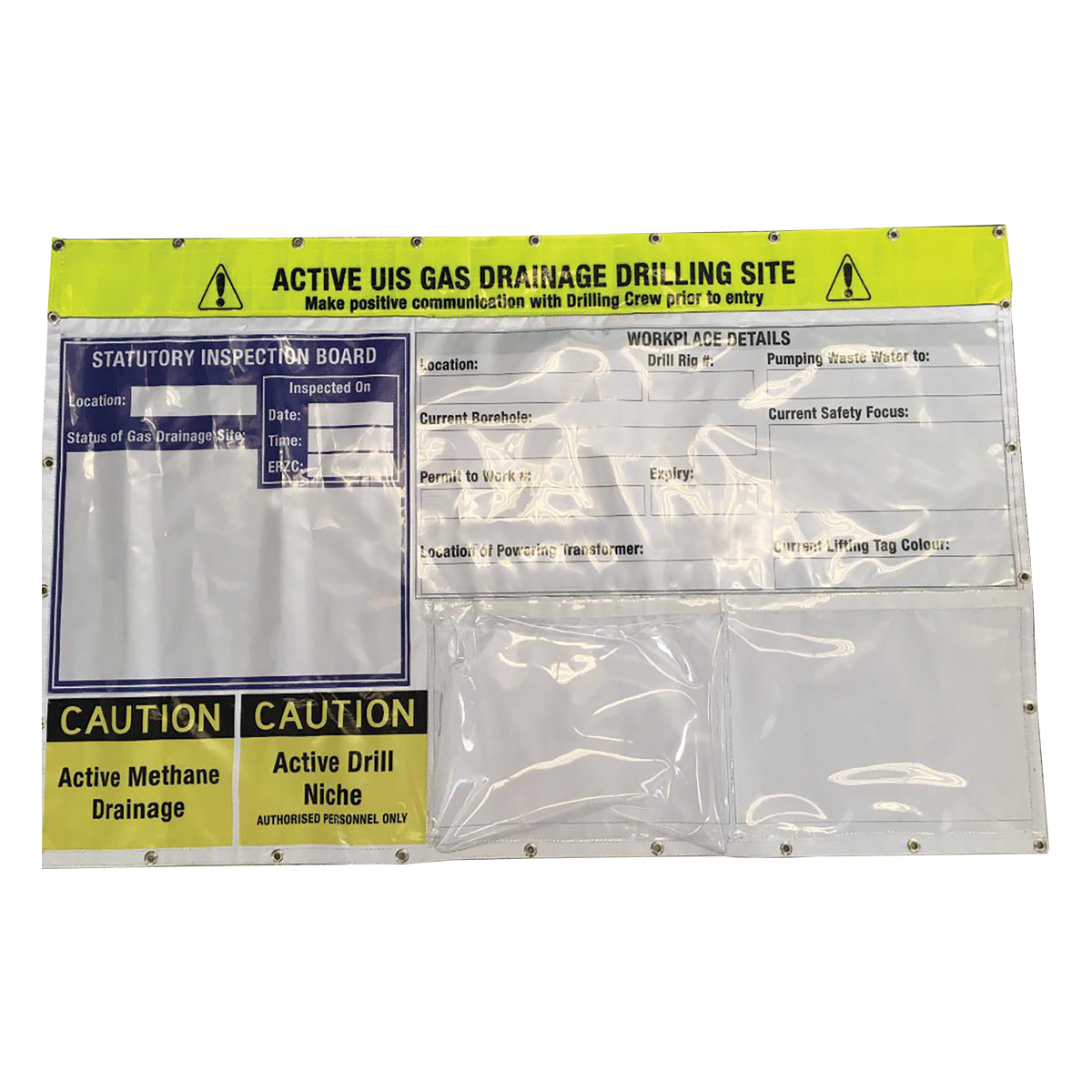 Underground Gas Drainage Roll Up Safety Banner System / Mining Safety Communication Board 1600mm x 950mm