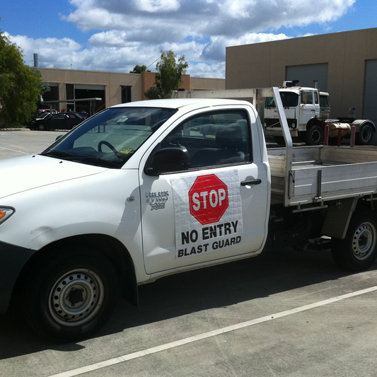 Vehicle Blasting Banner / Reflective Roll Up Blast Safety Sign