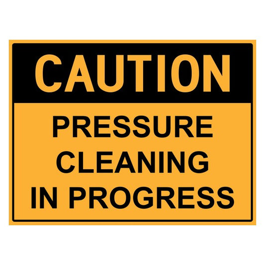 Reflective Roll Up Warning & Caution Safety Signs - Caution Pressure Cleaning In Progress - Workplace Hazard & Industrial Safety Signs