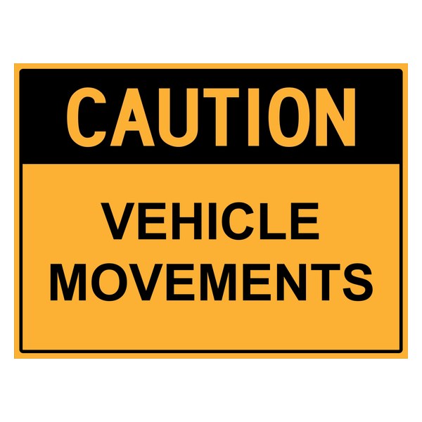 Reflective Roll Up Warning & Caution Safety Signs - Caution Vehicle Movements - Workplace Hazard & Industrial Safety Signs