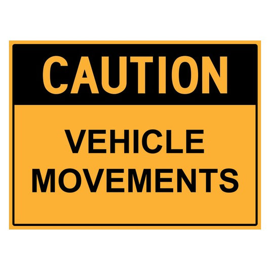 Reflective Roll Up Warning & Caution Safety Signs - Caution Vehicle Movements - Workplace Hazard & Industrial Safety Signs